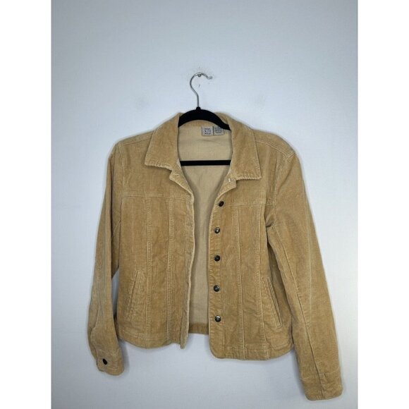STO Susquehanna Trail Outfitters Tan Corduroy Button Up Jacket Coat Size Medium - Picture 1 of 10